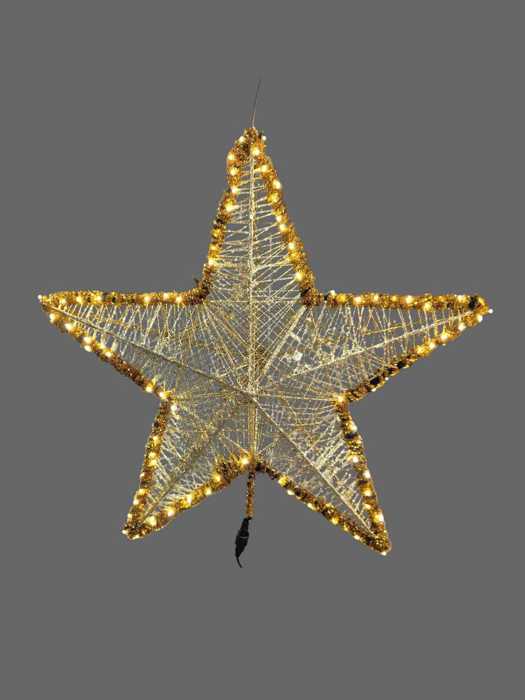 25 inch Star Christmas Tree Topper 64cm Gold with Lights