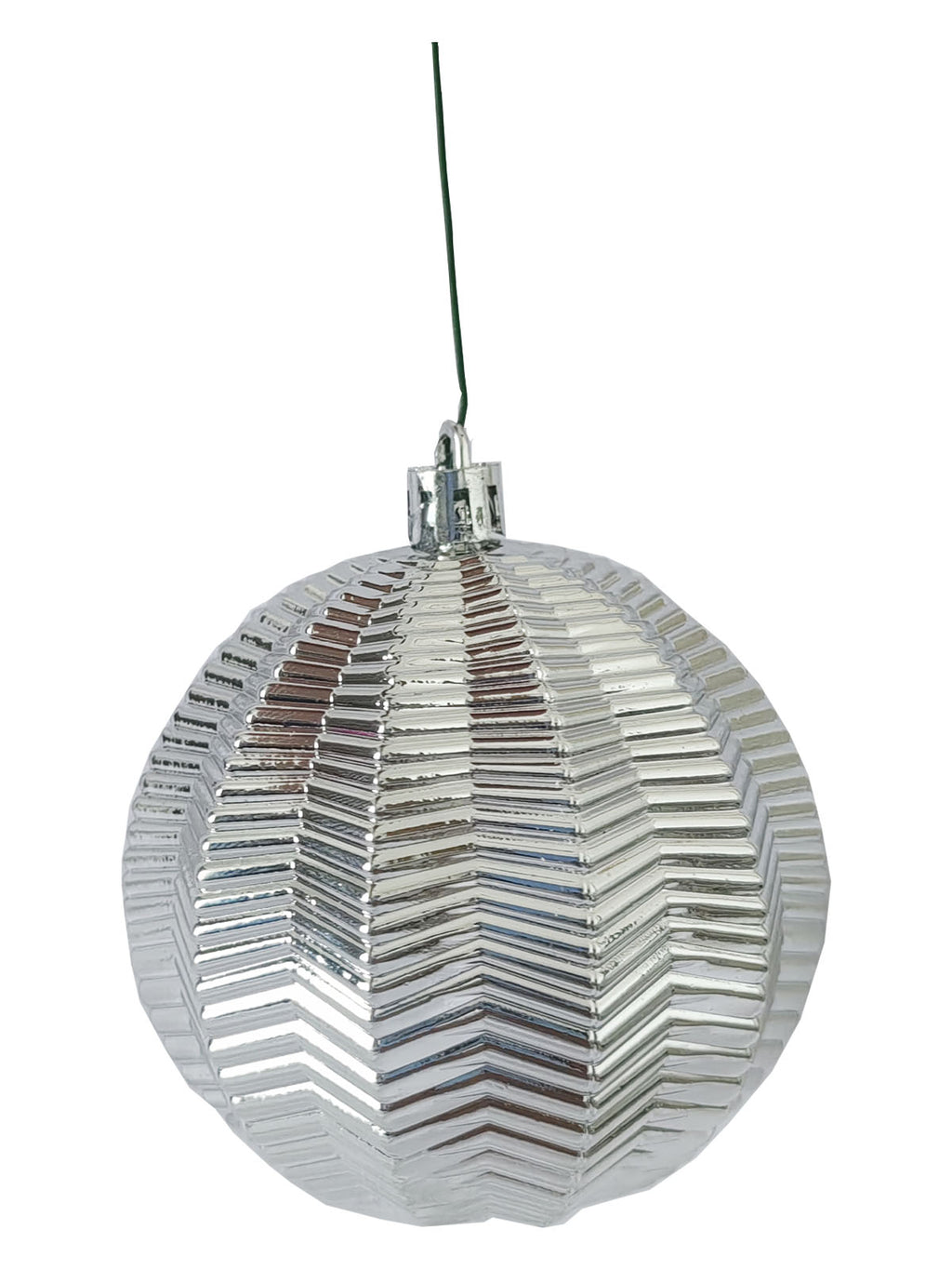 Christmas Ball 80mm 3D Textured Silver - Artificial Xmas Tree