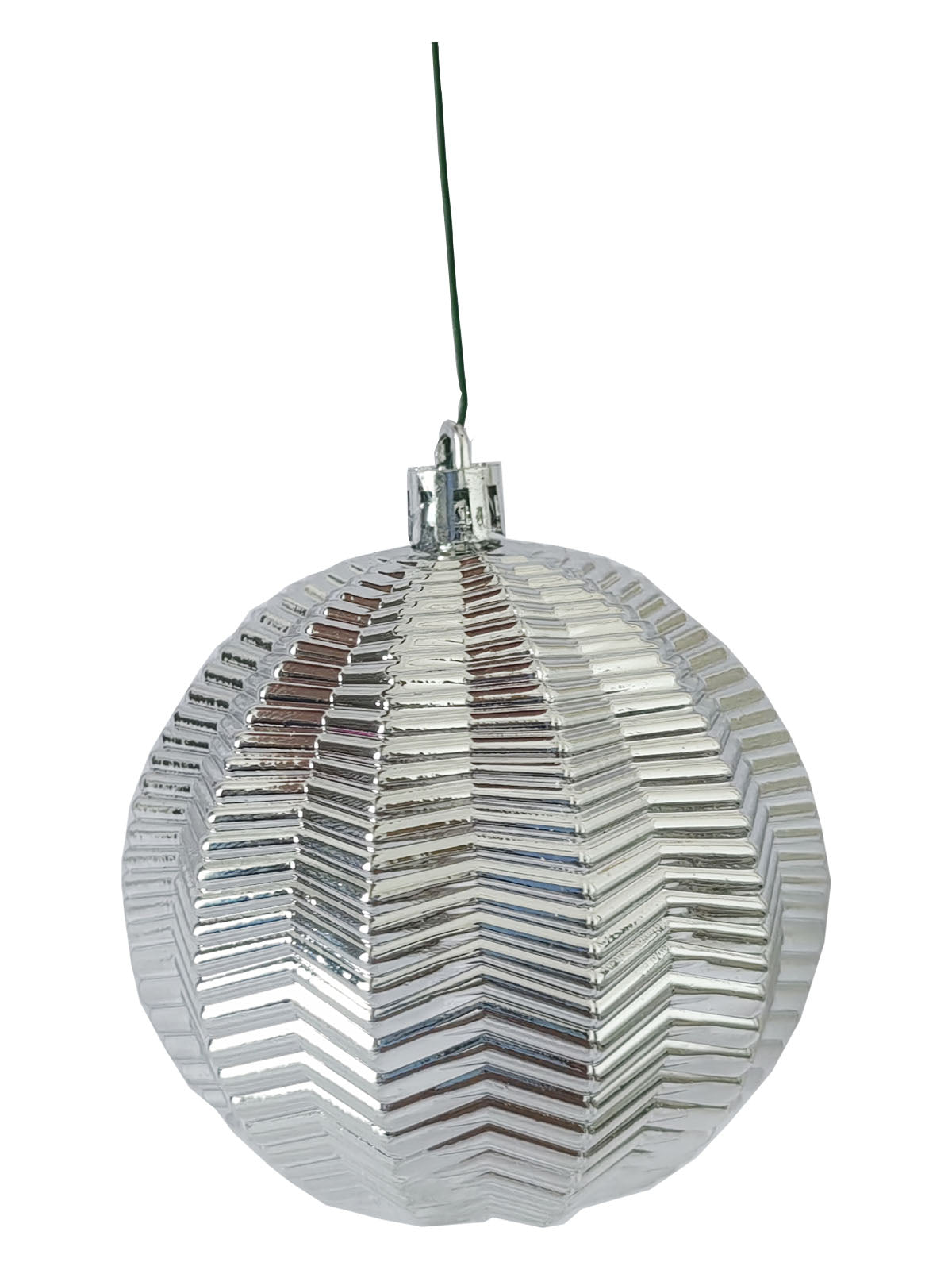 Christmas Ball 80mm 3D Textured Silver - Artificial Xmas Tree