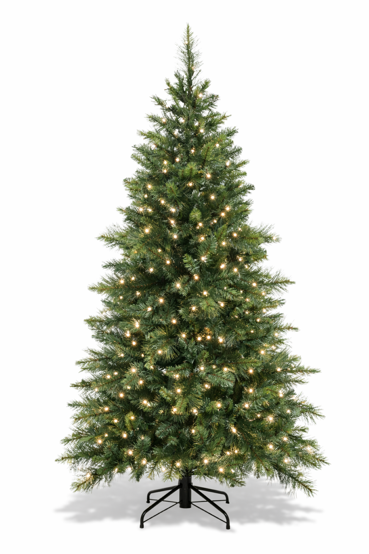 6.5ft Slim Ponderosa Pine Christmas Tree 1.98m Hinged with 360 Lights