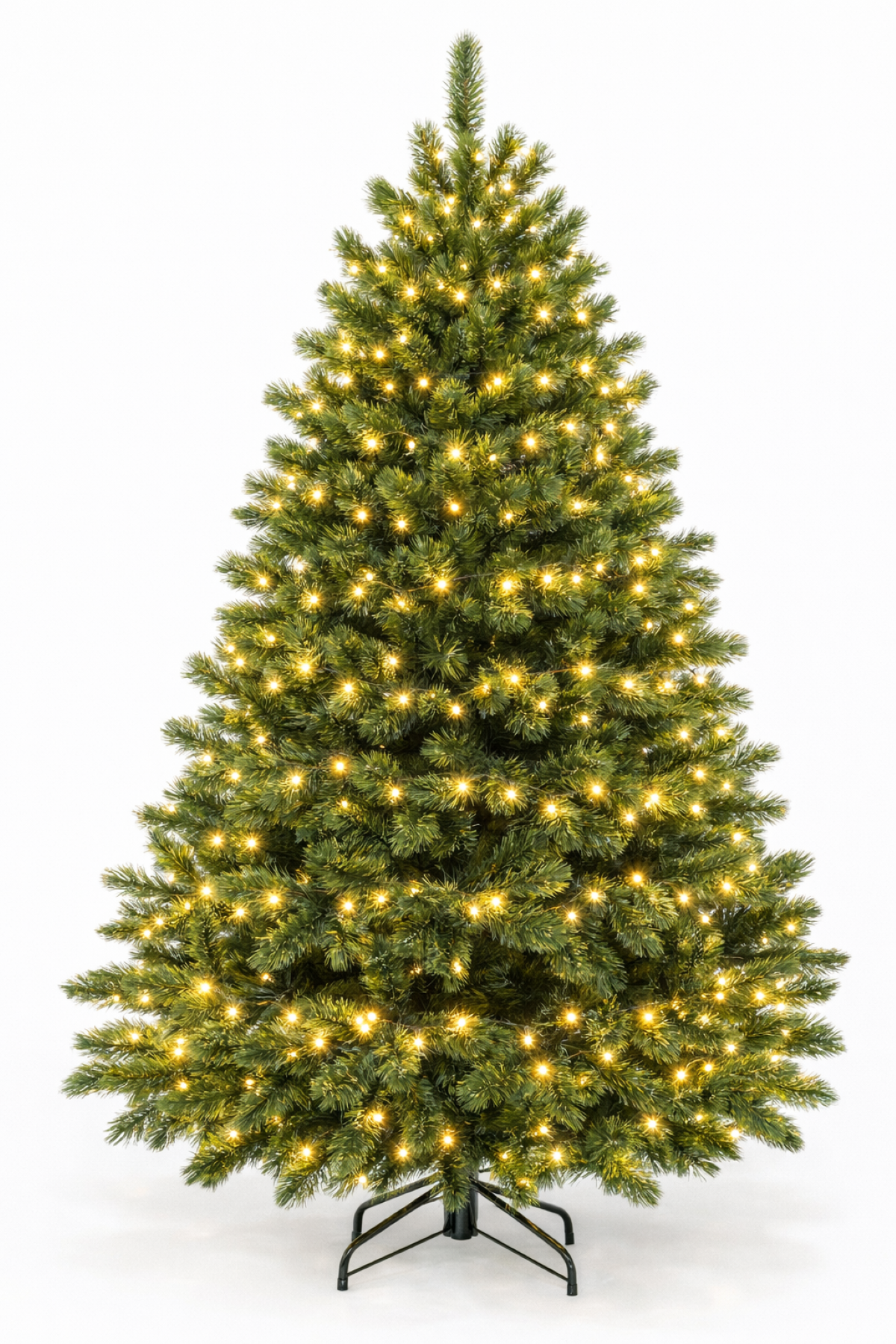 6ft Pitch Pine Christmas Tree Green 1.83m Hinged pre lit with 420 LED's