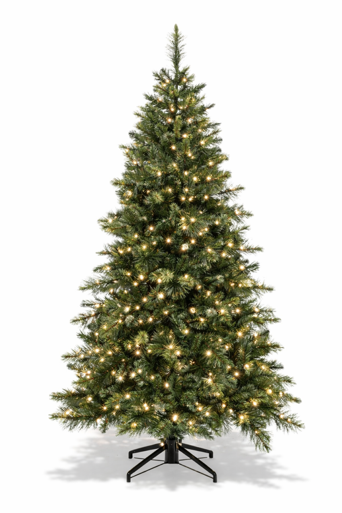 7.5ft Slim Ponderosa Pine Christmas Tree 2.28m Hinged with 460 Lights