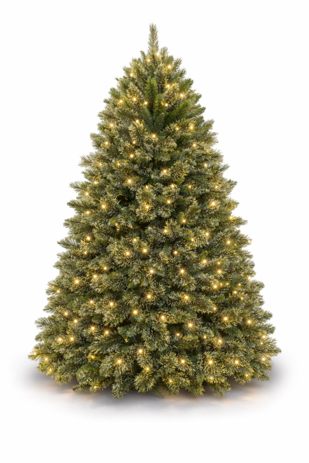 8ft American Cashmere Christmas Tree Green 2.44m Hinged with 760 Warm White LED's