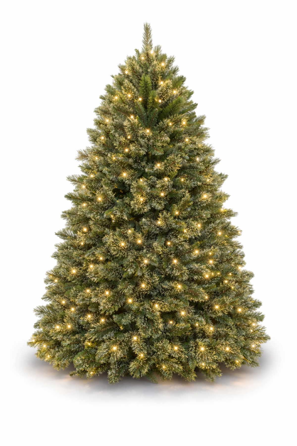 8ft American Cashmere Christmas Tree Green 2.44m Hinged with 760 Warm White LED's