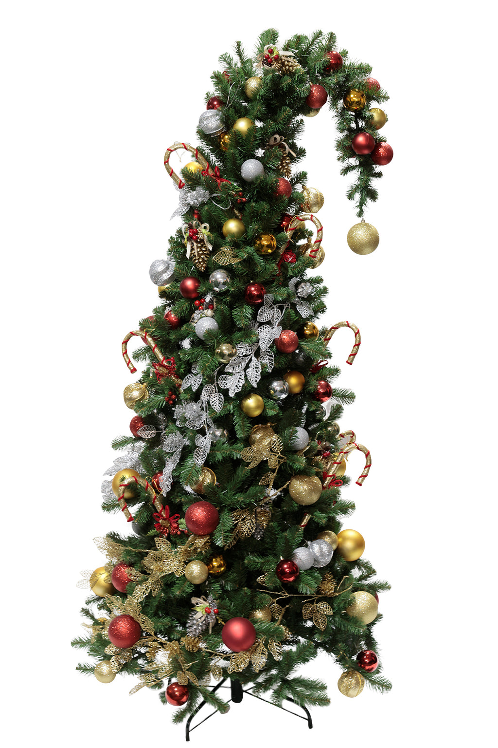 7ft Santas Hat Christmas Tree Hinged 2.13m - Artificial Xmas Tree