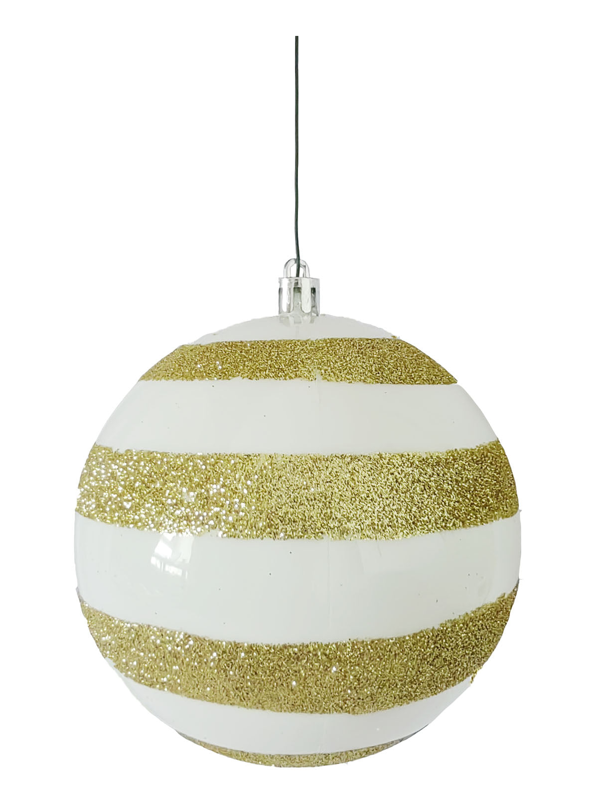Christmas Ball 100mm Pearl with Glitter Swirl Gold - Artificial Xmas Tree