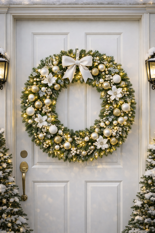 24 inch Pitch Pine Wreath New Growth Blue 61cm