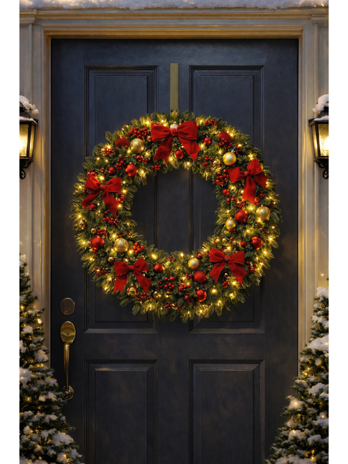 24 inch Pitch Pine Wreath Green 61cm