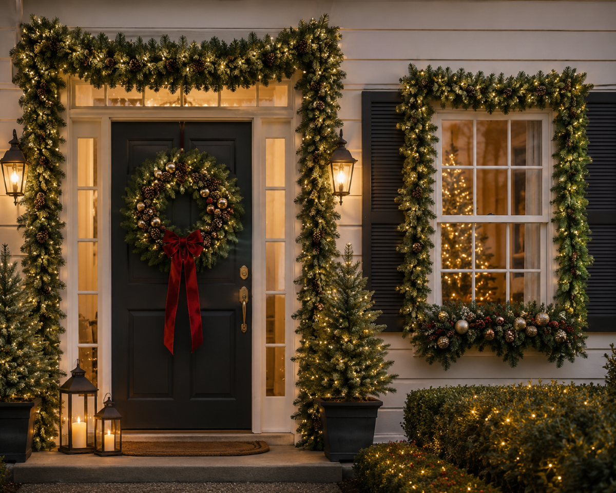 9ft Ponderosa Pine Window or Door Garland 2.74m