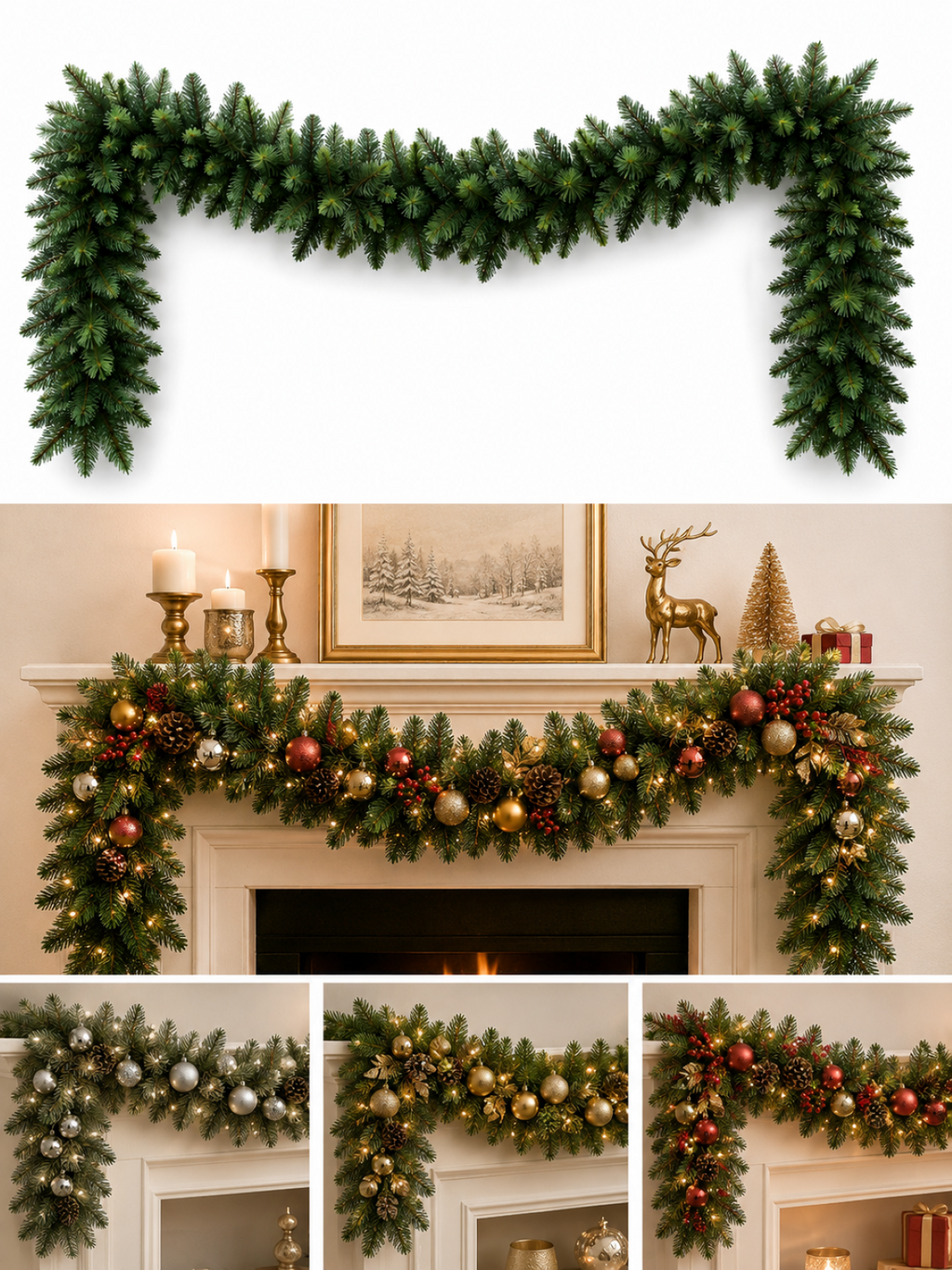 9ft Ponderosa Pine Window or Door Garland 2.74m