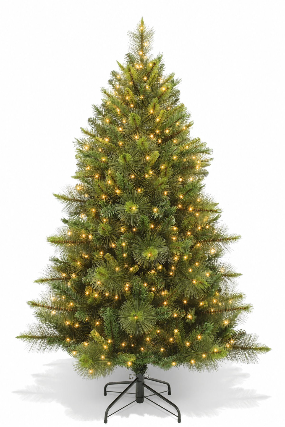6.5ft Slim Ponderosa Pine Christmas Tree 1.98m Hinged with 360 Lights