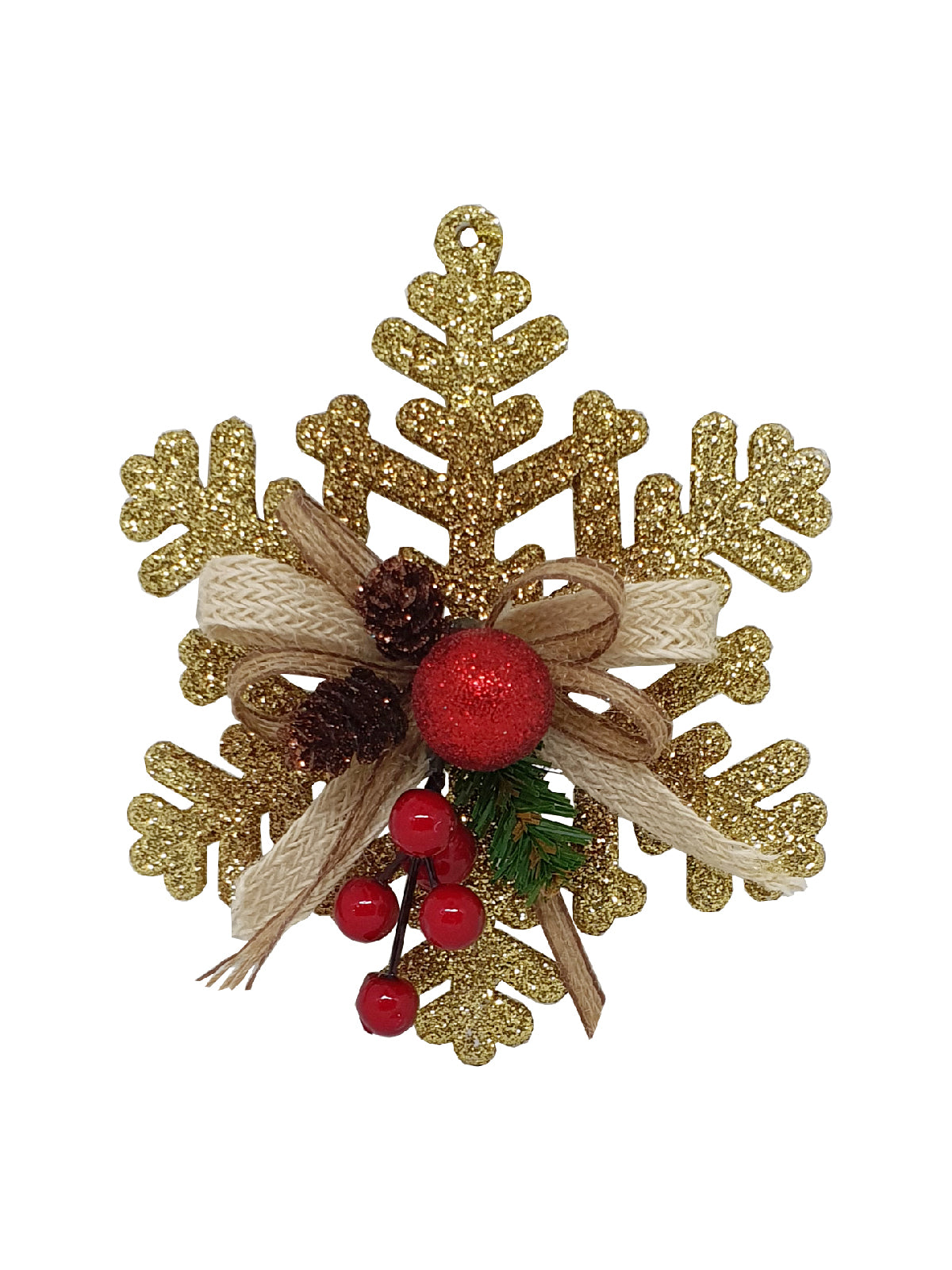 6 inch Snowflake Christmas Decoration 15cm Gold
