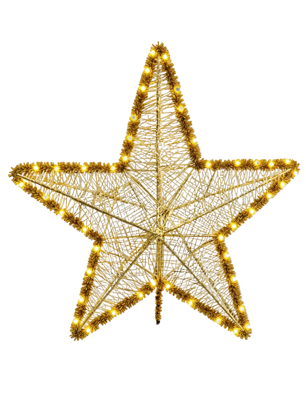 25 inch Star Christmas Tree Topper 64cm Gold with Lights
