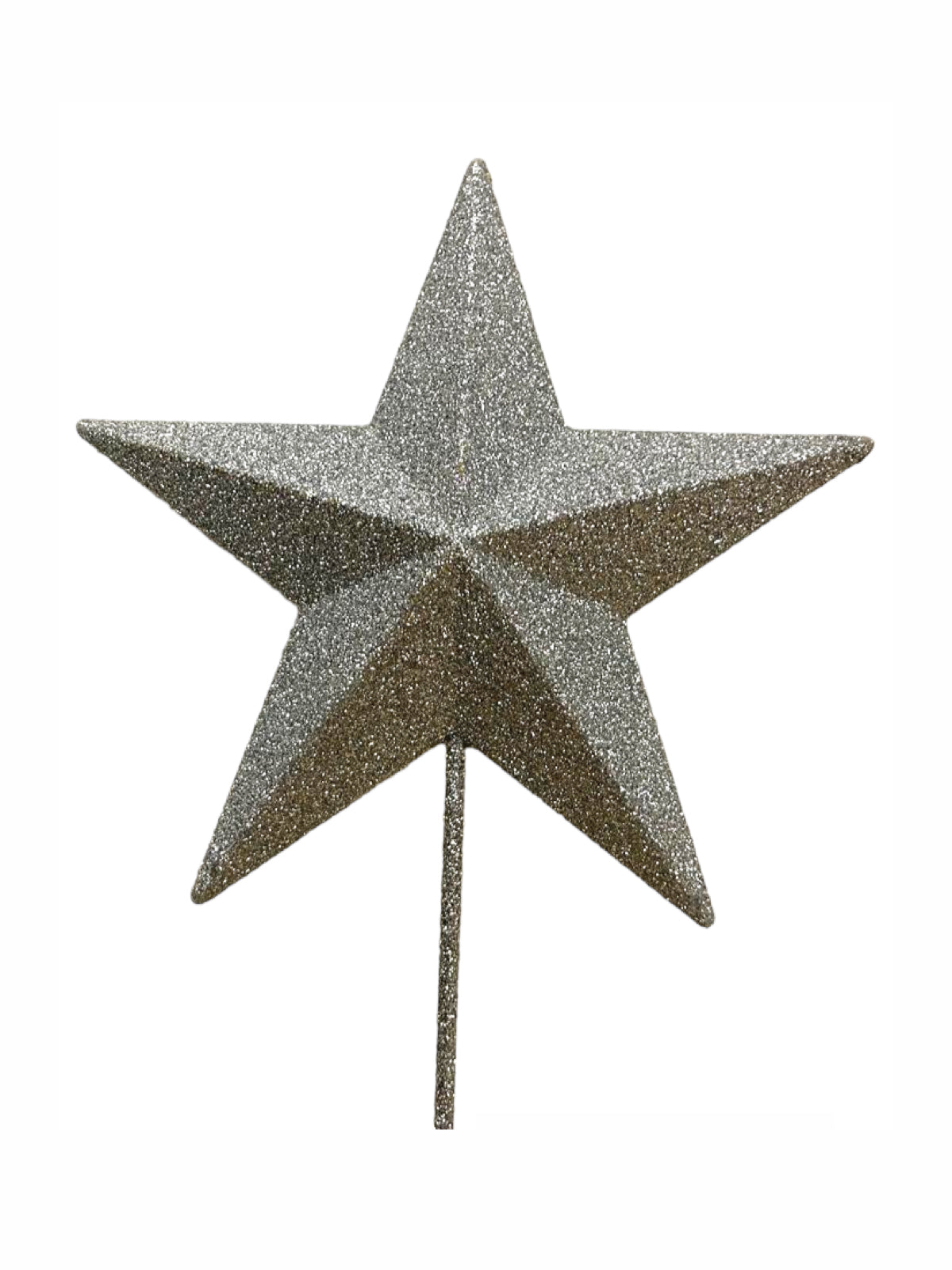 Star Christmas Tree Topper 30cm Glitter Silver - Artificial Xmas Tree