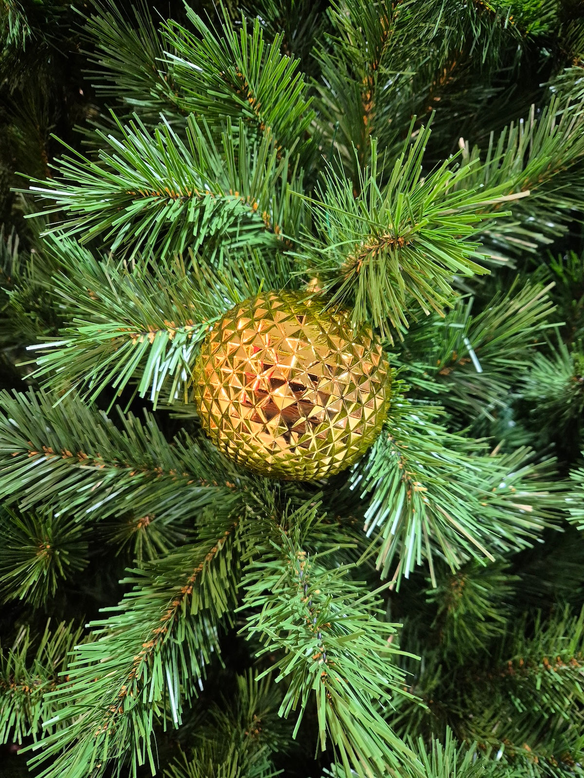 Christmas Ball 100mm Pineapple Textured Gold - Artificial Xmas Tree
