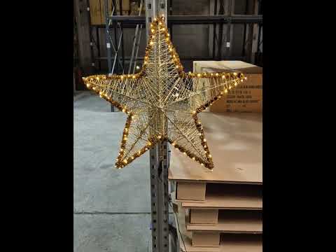 25 inch Star Christmas Tree Topper 64cm Gold with Lights