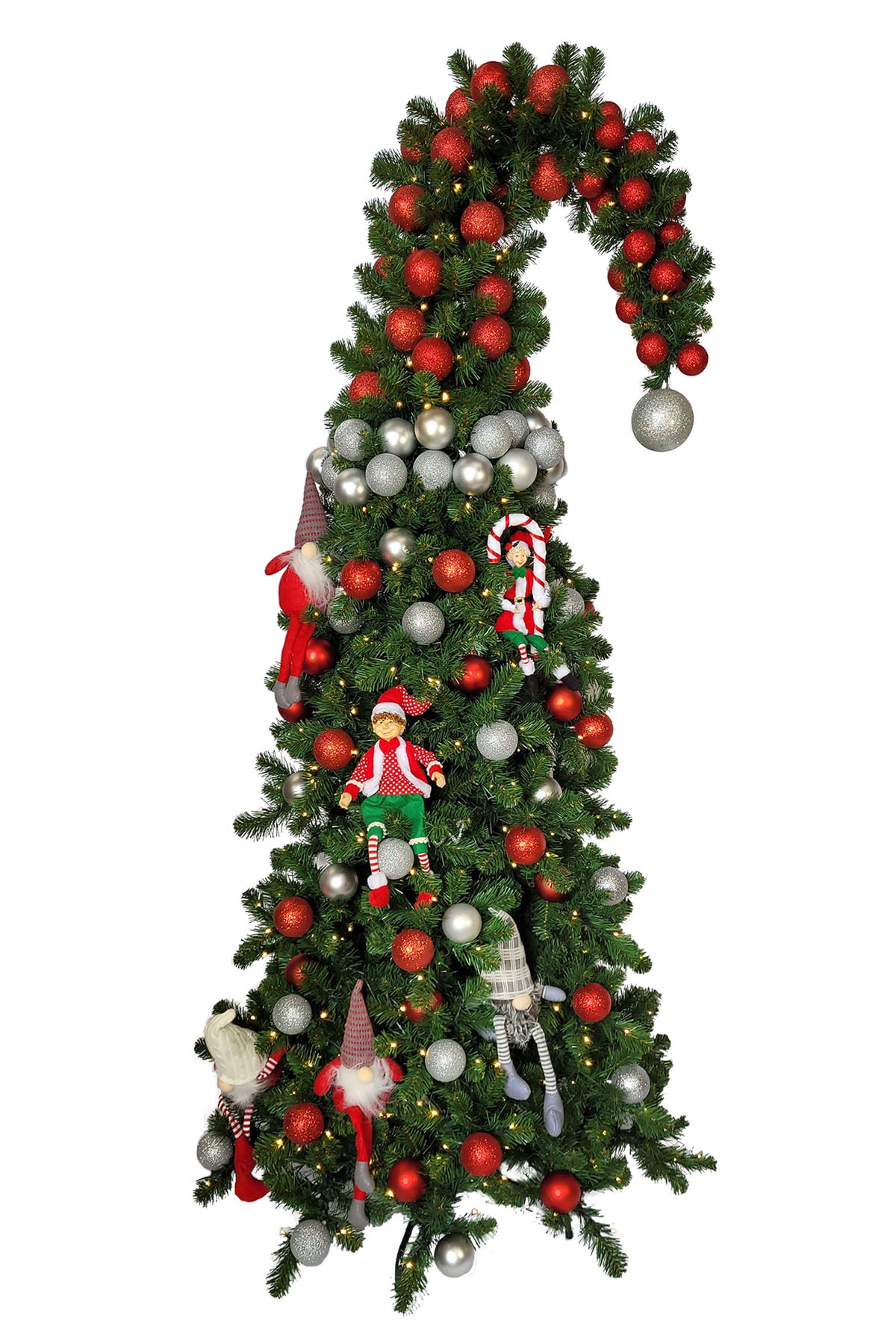7ft Santas Hat Christmas Tree Hinged 2.13m - Artificial Xmas Tree