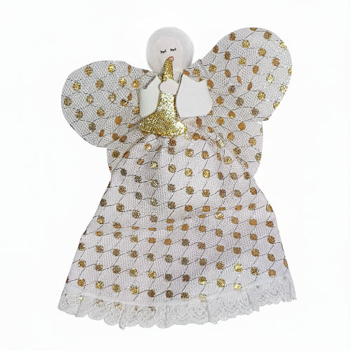 Decoration Angel Tree Topper Cream/Gold - Hand Made