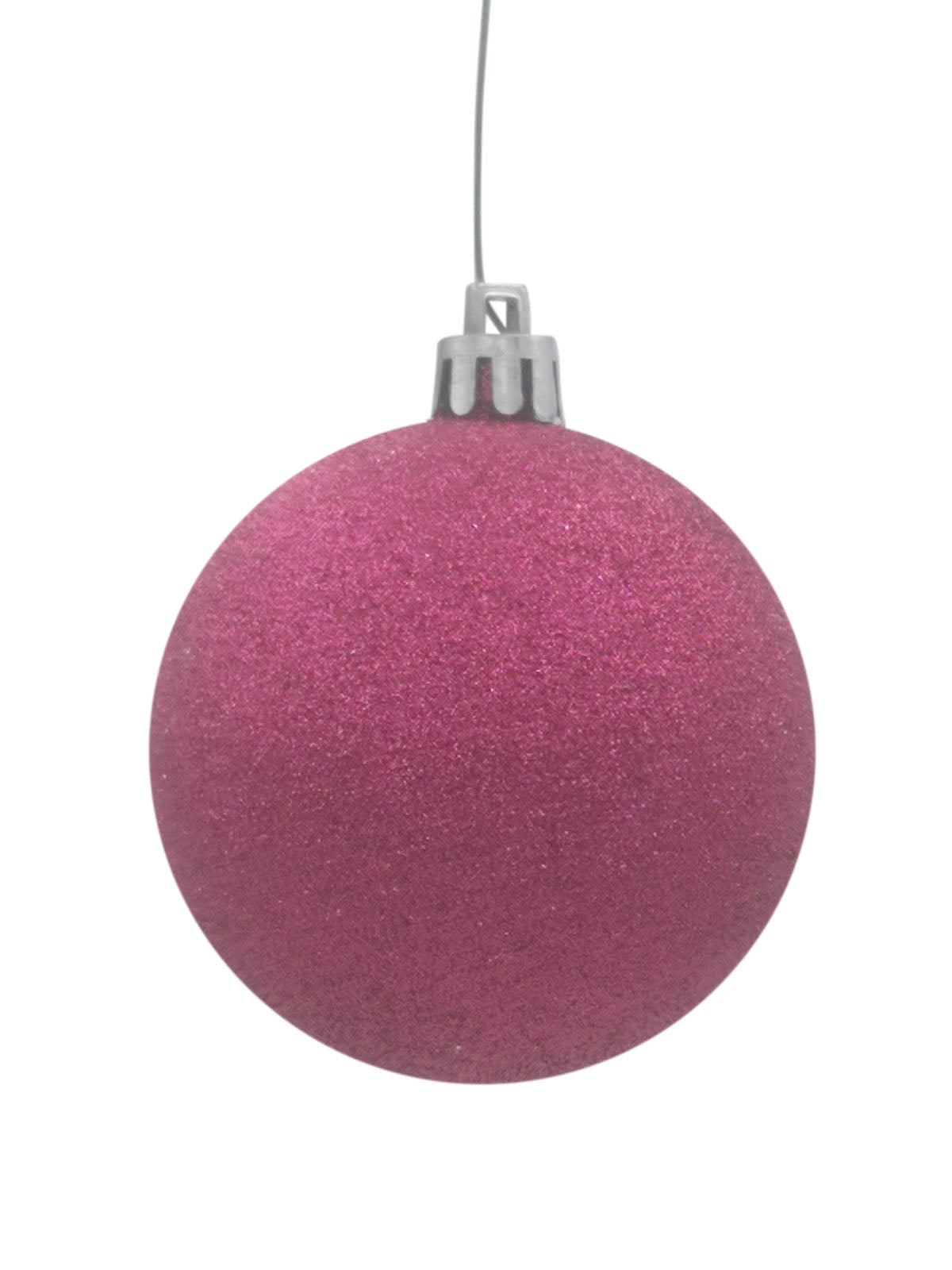 Christmas Ball 100mm Glitter Cerise - Artificial Xmas Tree