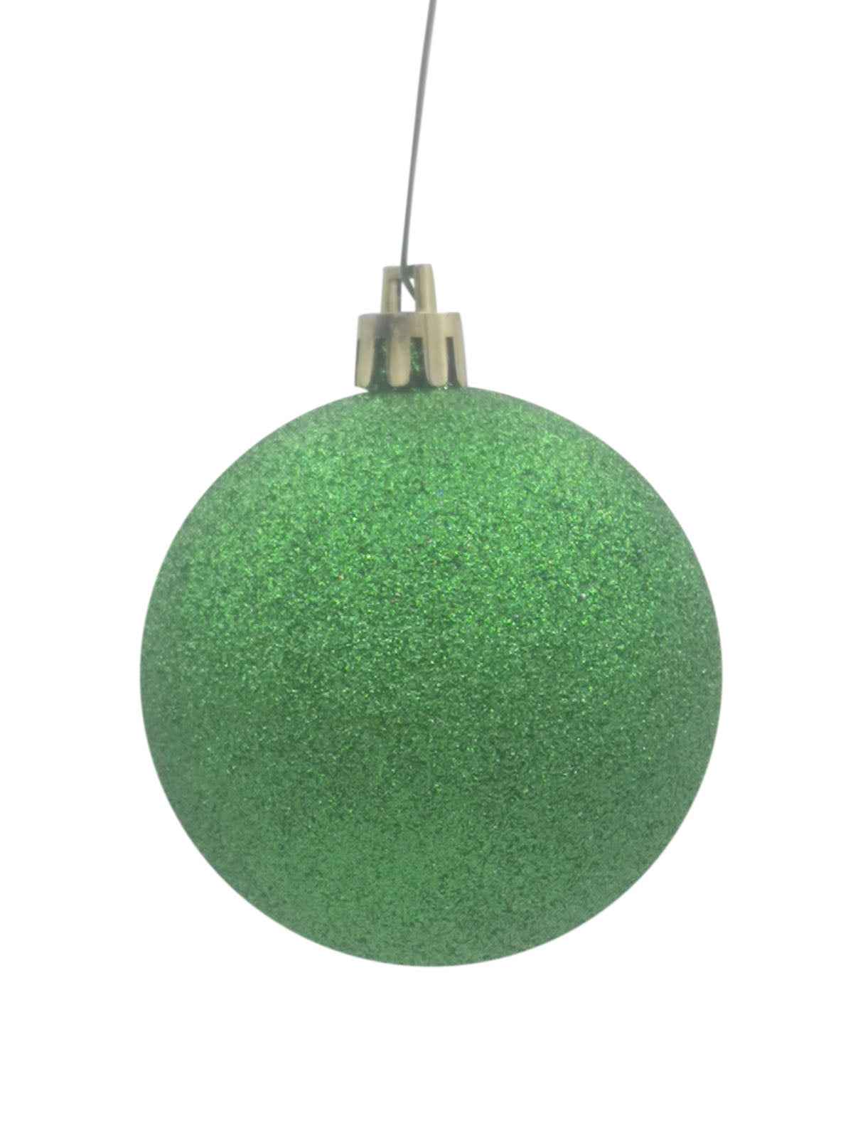 Christmas Ball 100mm Glitter Green