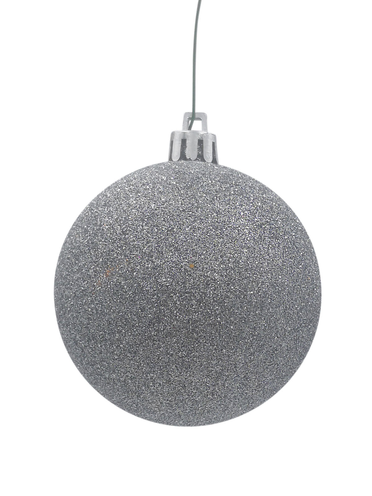 Christmas Ball 50mm Glitter Silver - Artificial Xmas Tree