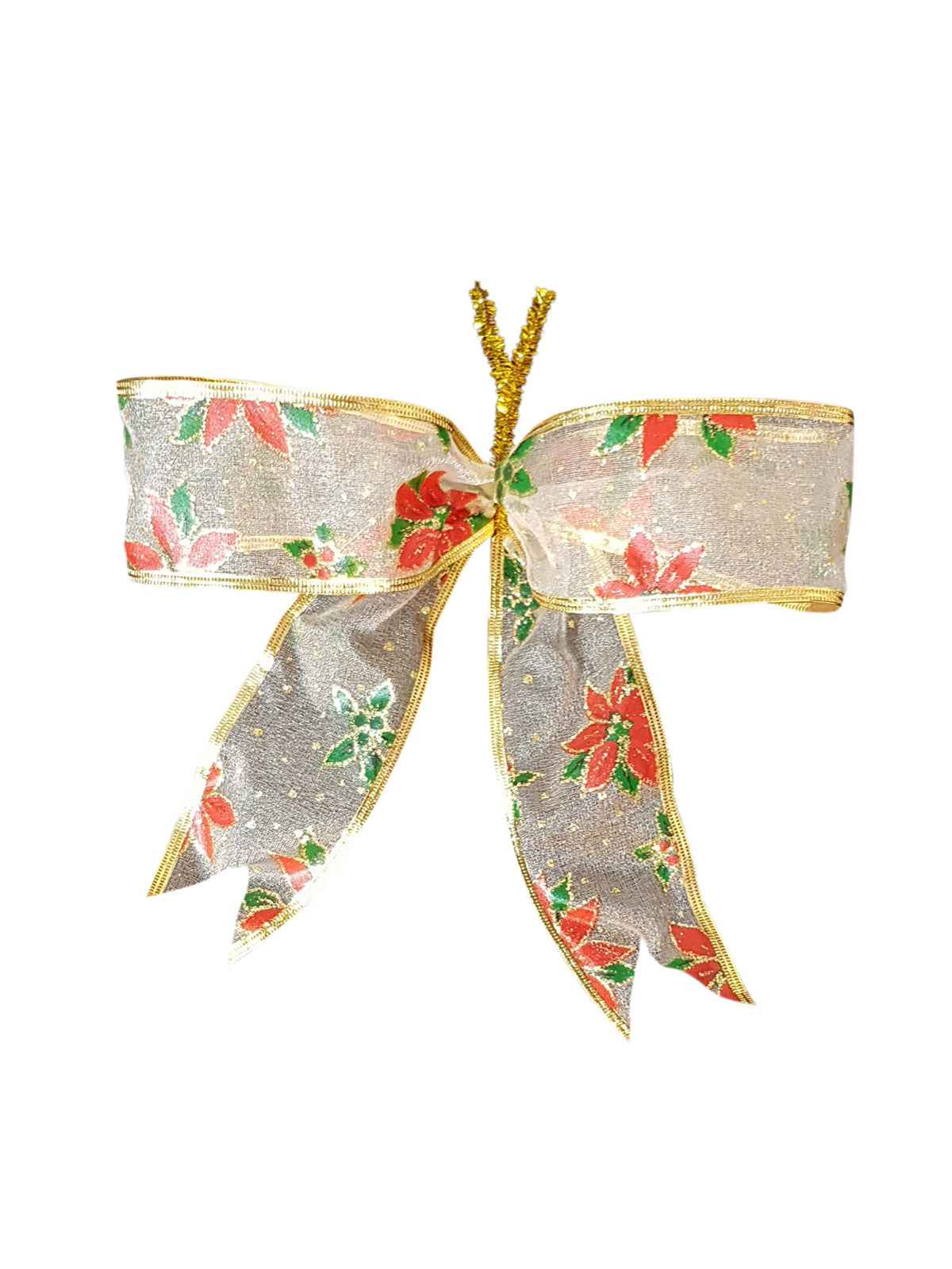 Bow with Poinsettia Print