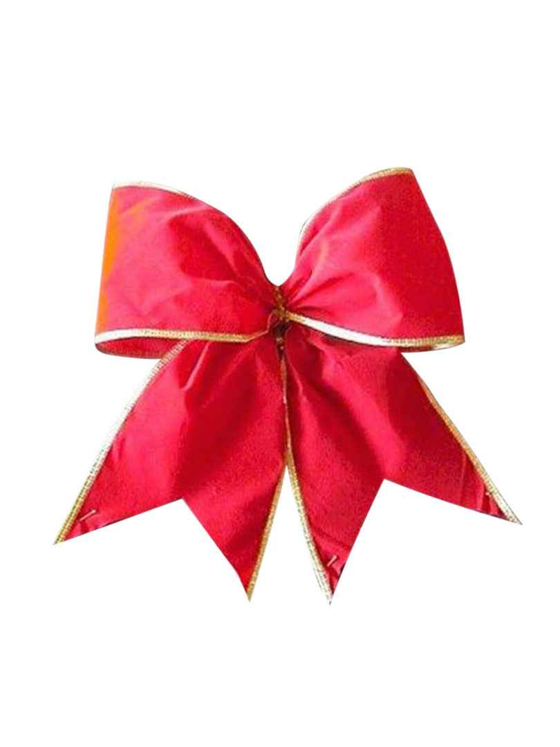 Bow Red Velvet with Gold Trim - Wired 26cm