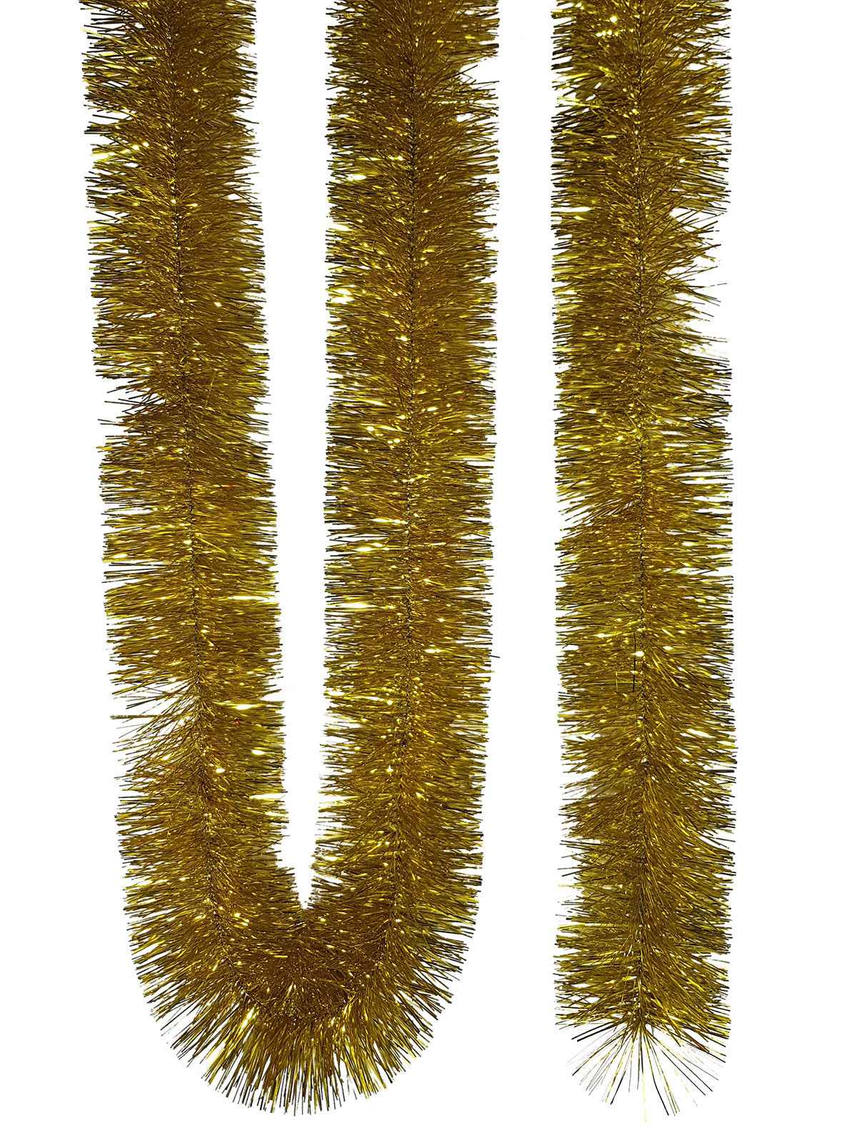 Tinsel 5.5m (18ft) 4 ply - 100mm Gold