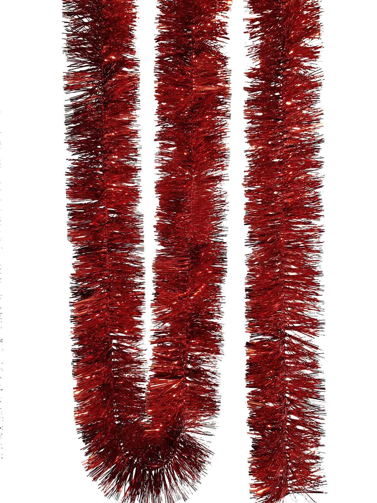 Tinsel 5.5m (18ft) 4 ply - 100mm Red