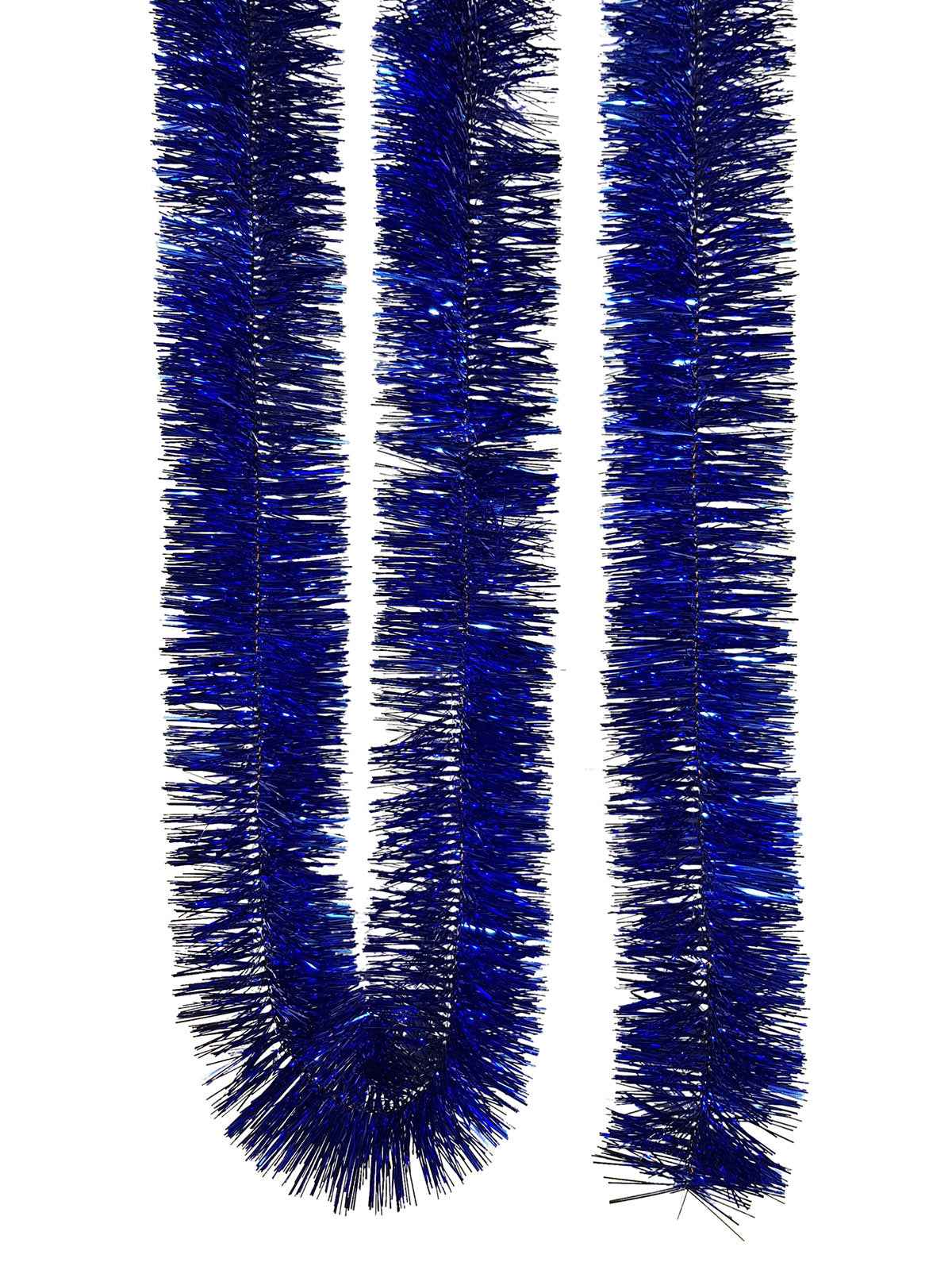 Tinsel 5.5m (18ft) 4 ply - 100mm Blue