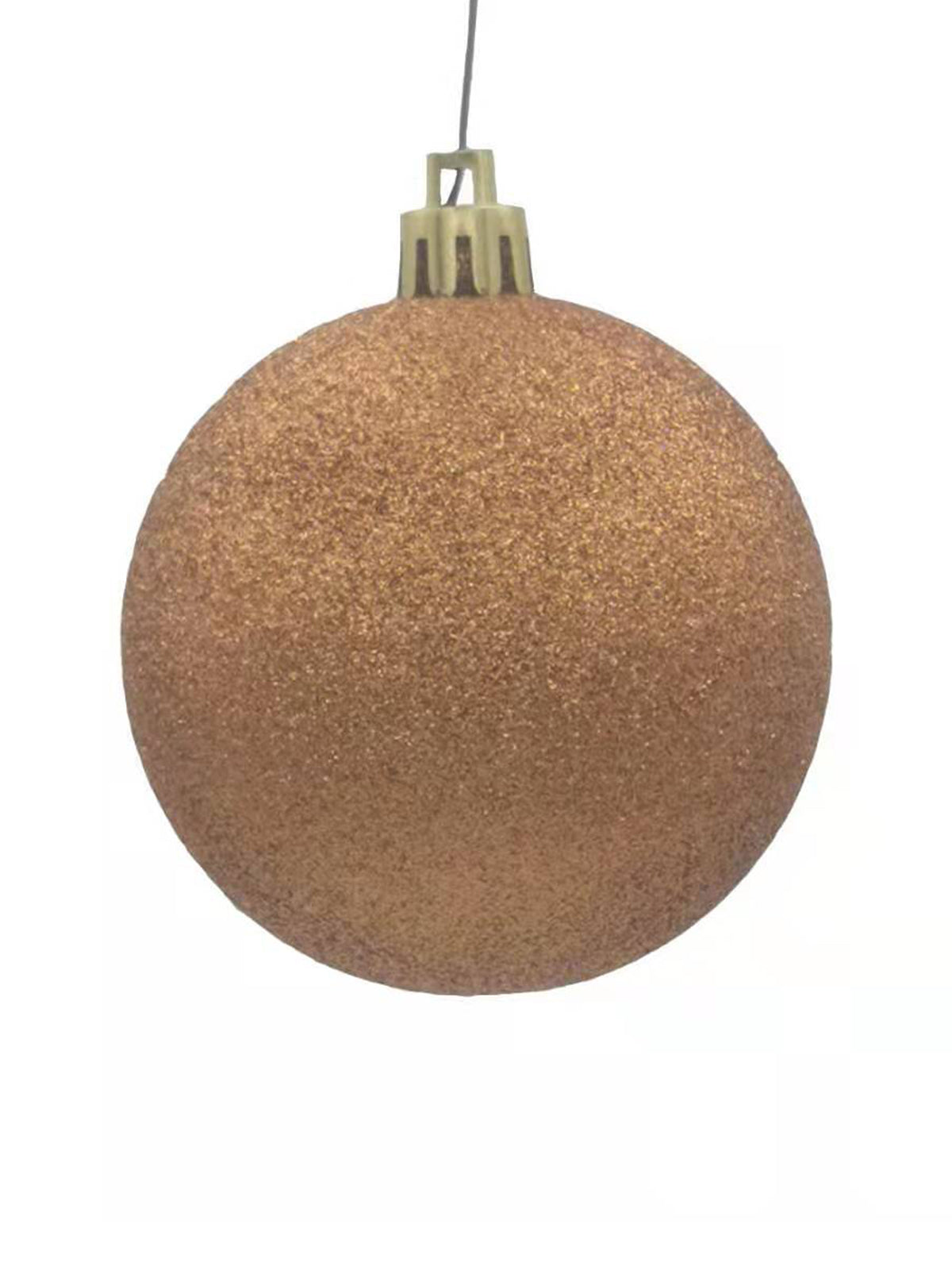Christmas Ball 100mm Glitter Copper - Artificial Xmas Tree