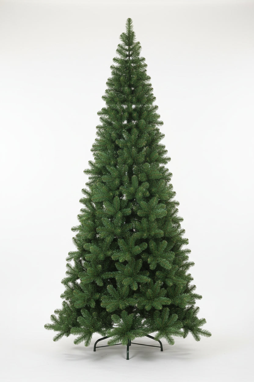 10ft Pencil Pine Christmas Tree Green 3.05m Hinged - Artificial Xmas Tree