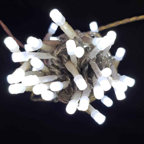 Wedding Lights x 100 White LED STATIC with Translucent cord