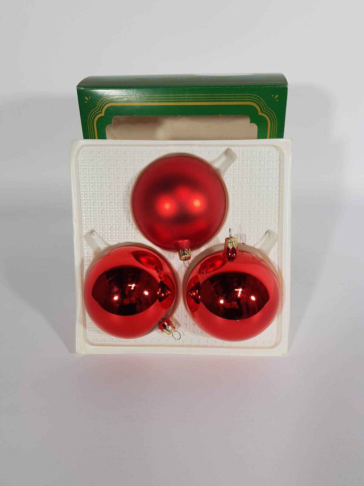 RED GLASS BALL (3pcs)