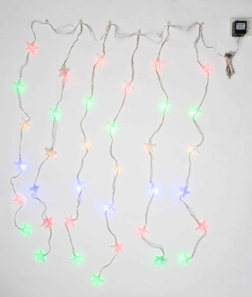 Christmas Star Curtain x 36 LED with Multi Colour Light