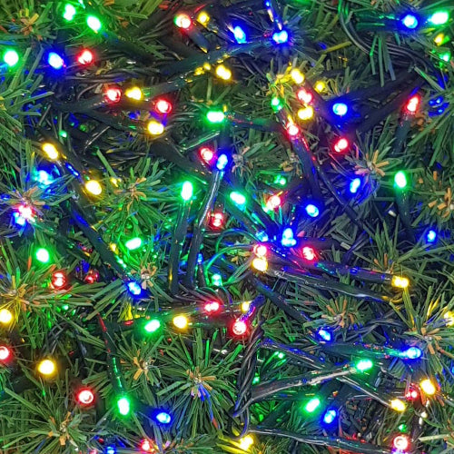 Lights for Christmas Tree or Garland 200 LED Single String Multicoloured - Artificial Xmas Tree