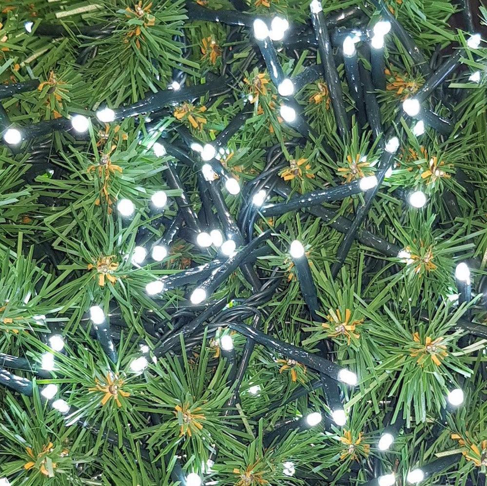 Lights for Christmas Tree or Garland 200 LED Single String White - Artificial Xmas Tree