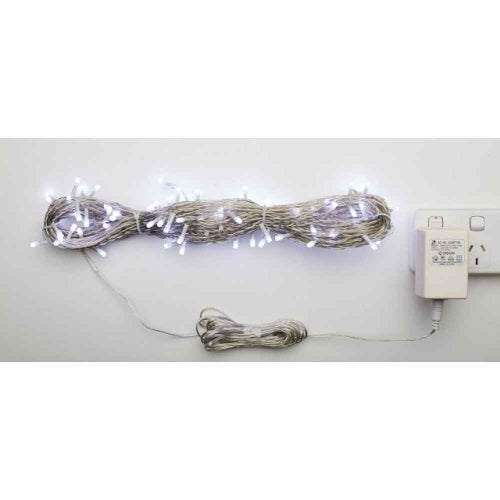 Wedding Lights x 100 White LED STATIC with Translucent cord