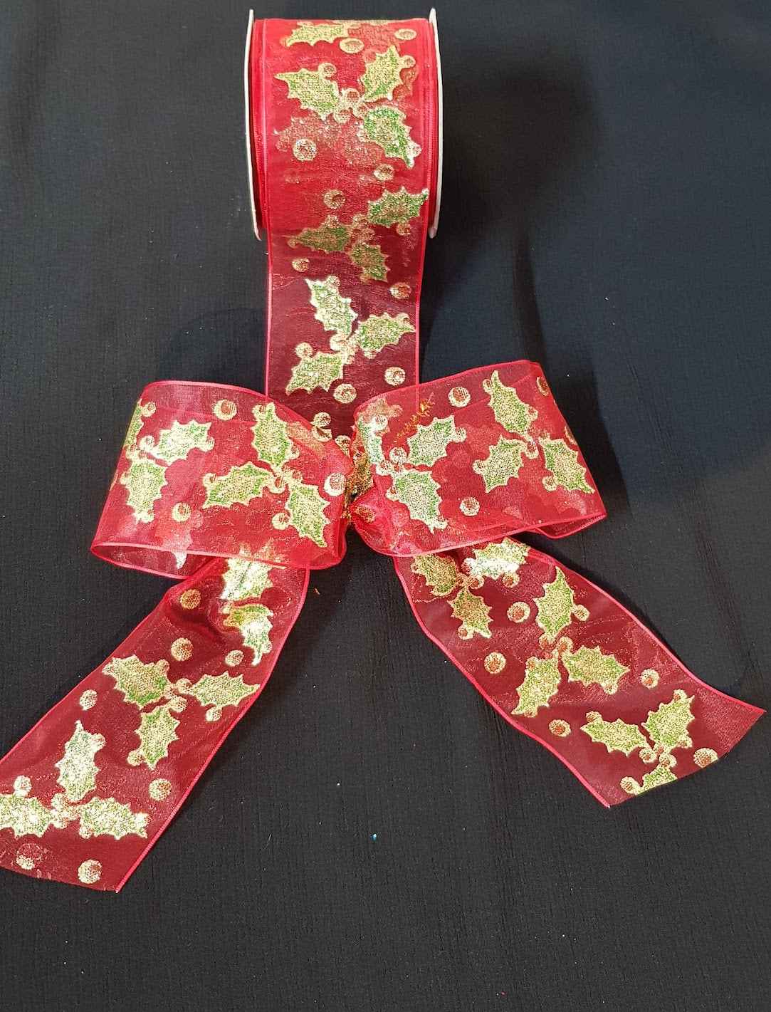 Bow with Holly Print