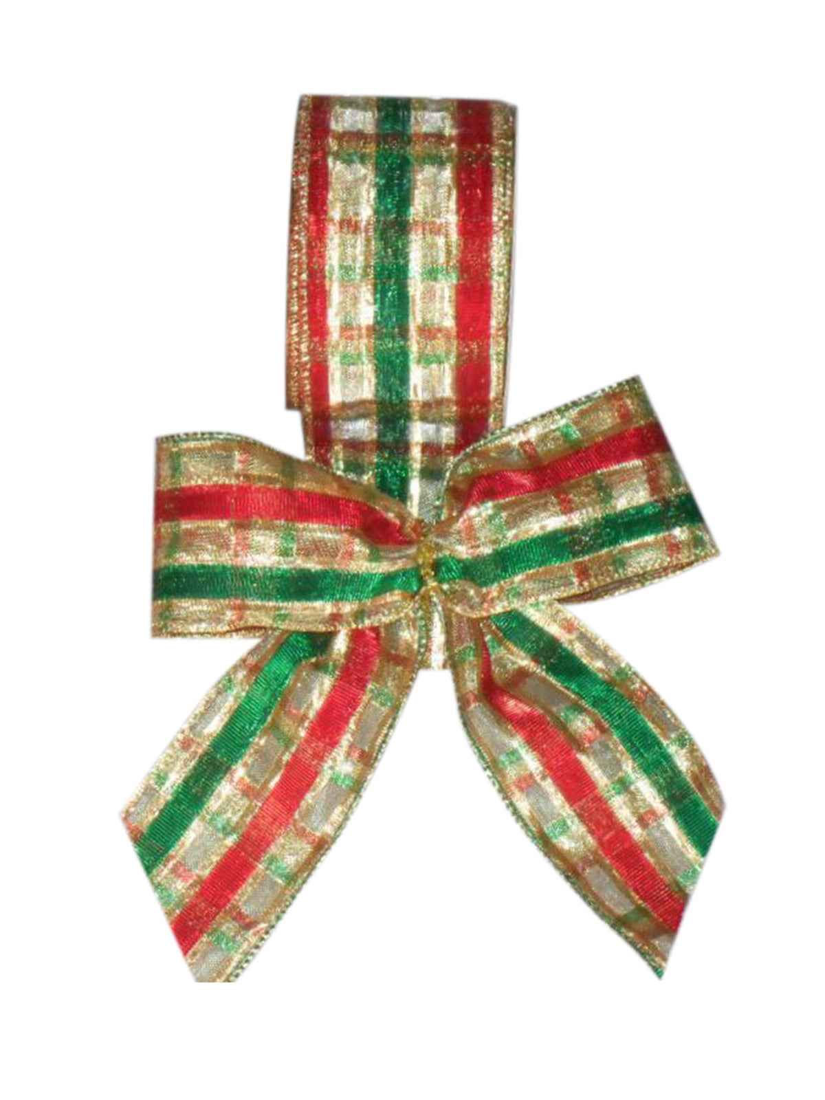 Ribbon Check with Gold Green and Red Pattern