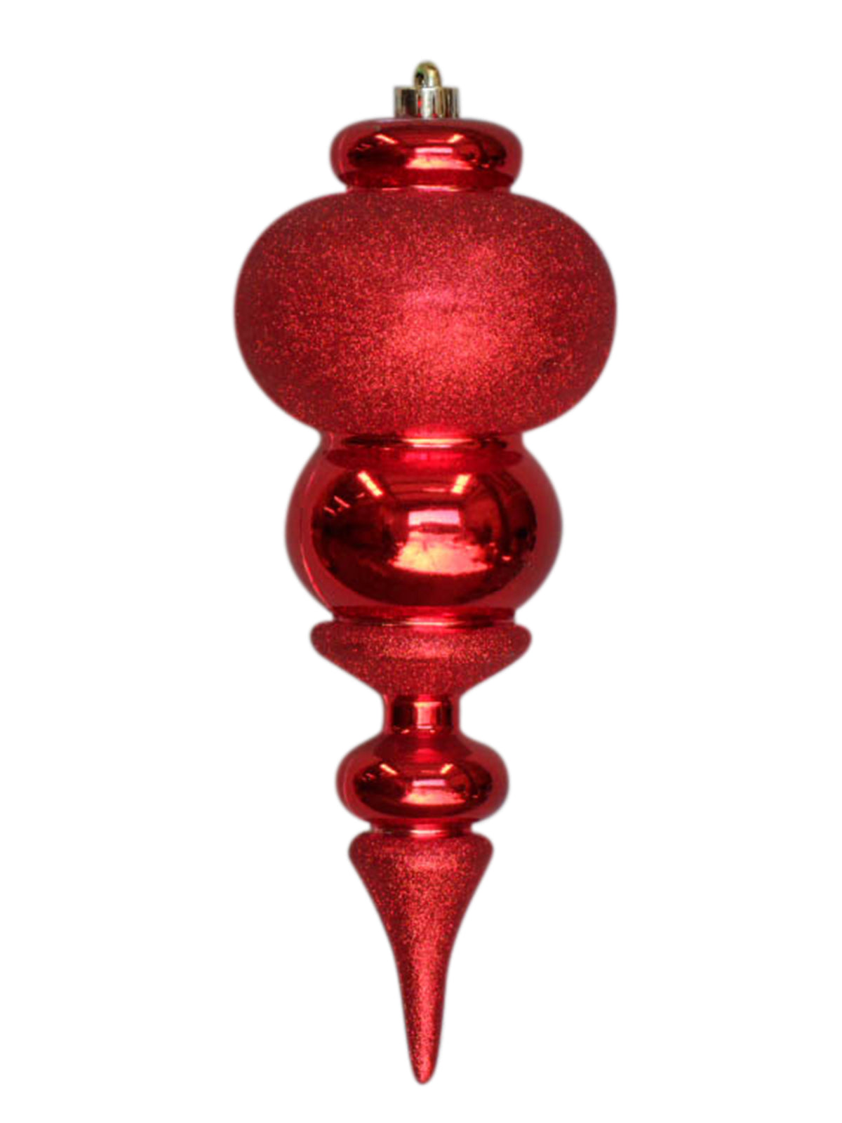 Finial Red Glitter Glossy - Artificial Xmas Tree