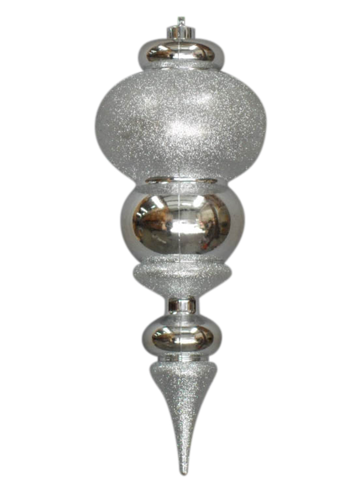 Finial Silver Glitter Glossy - Artificial Xmas Tree