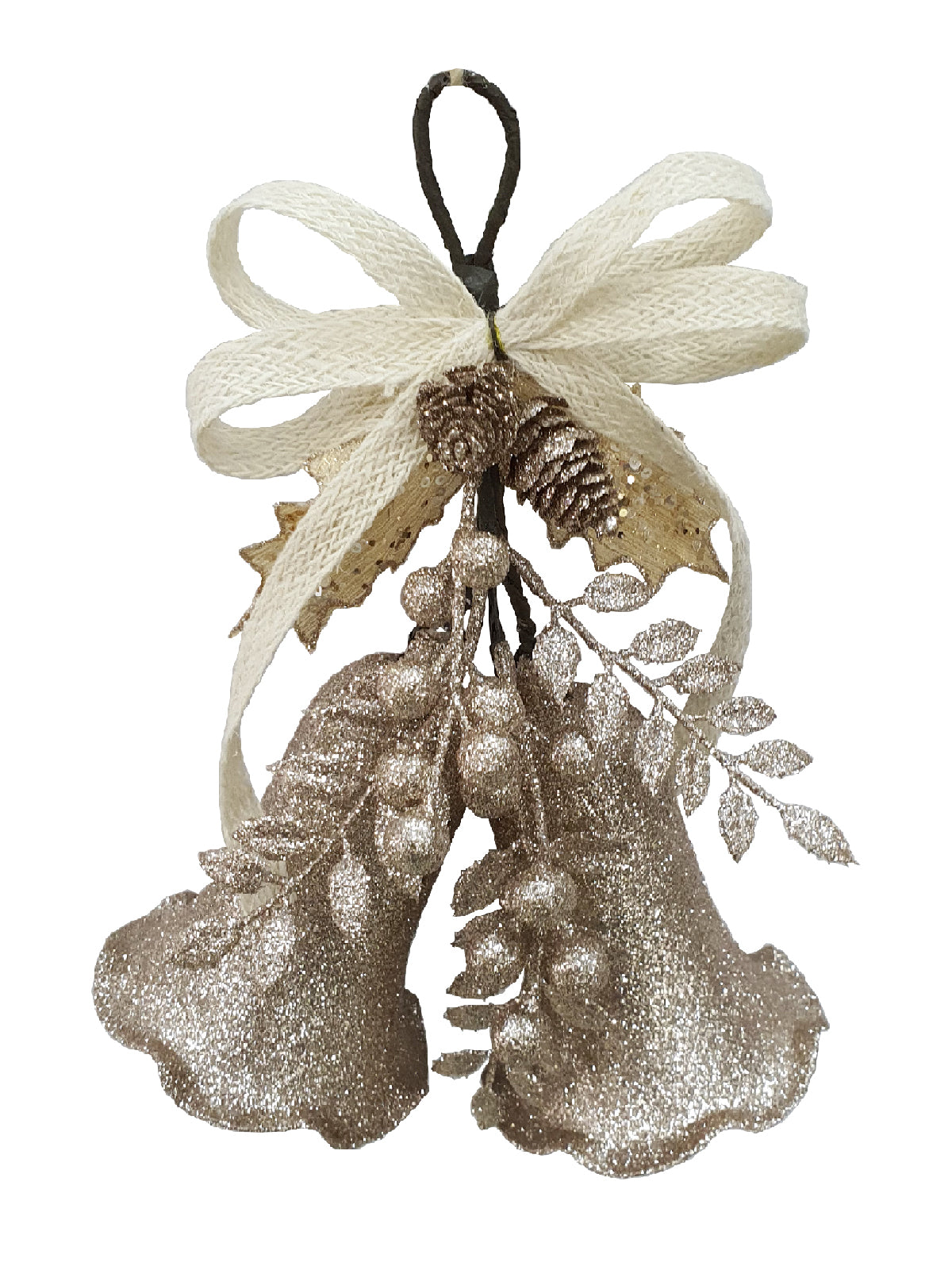 10 inch Bell Double Christmas Decoration 26cm Champagne - Artificial Xmas Tree