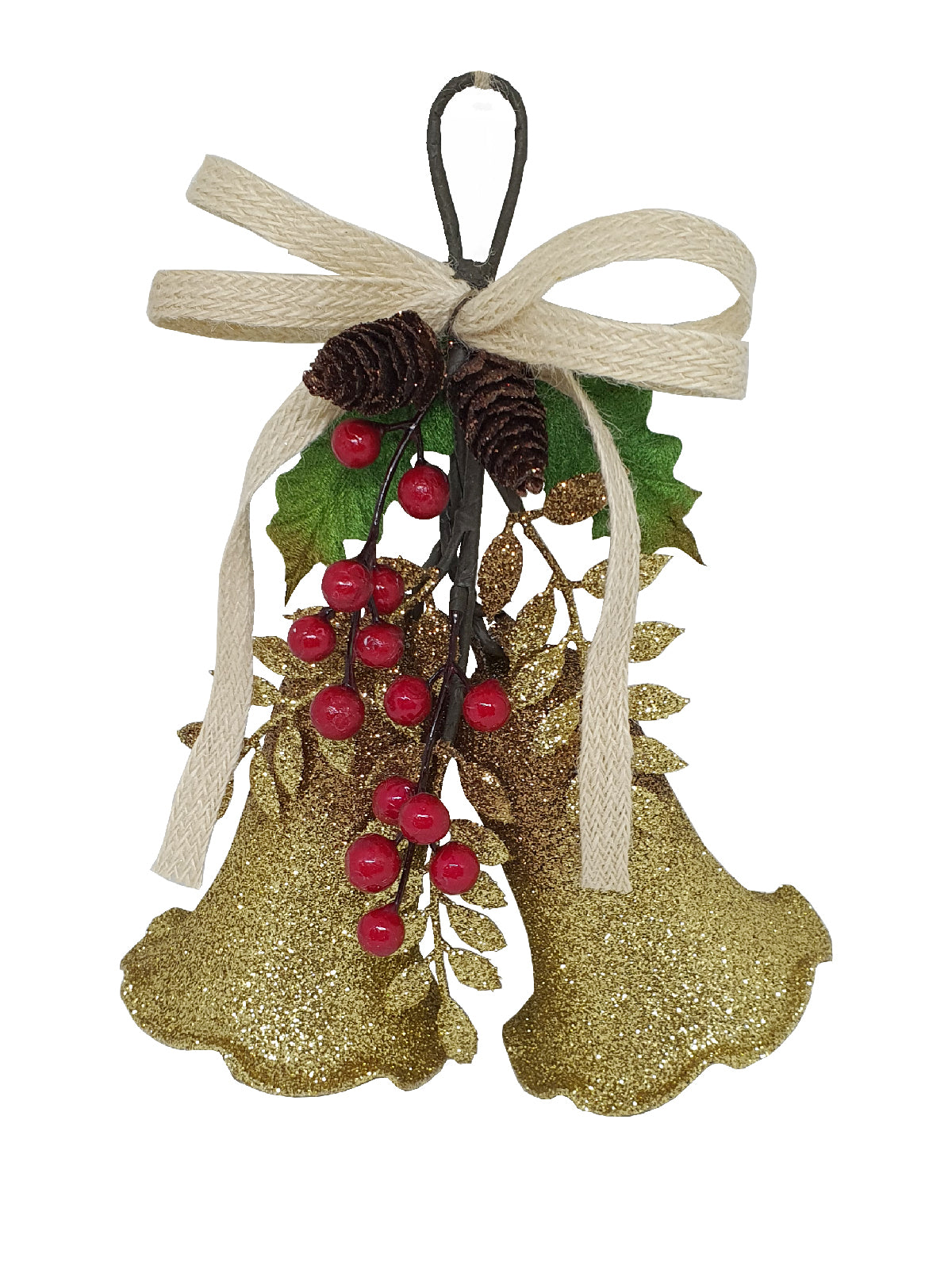 Bell Double Christmas Decoration Gold - Artificial Xmas Tree