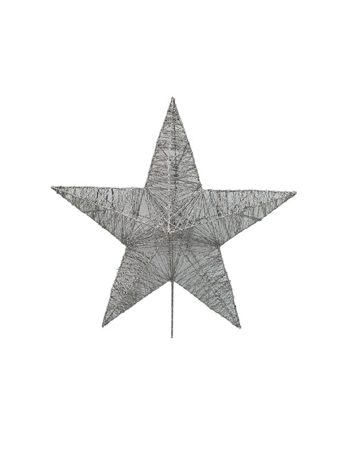 15 inch Star Christmas Tree Topper 38cm Silver - Artificial Xmas Tree