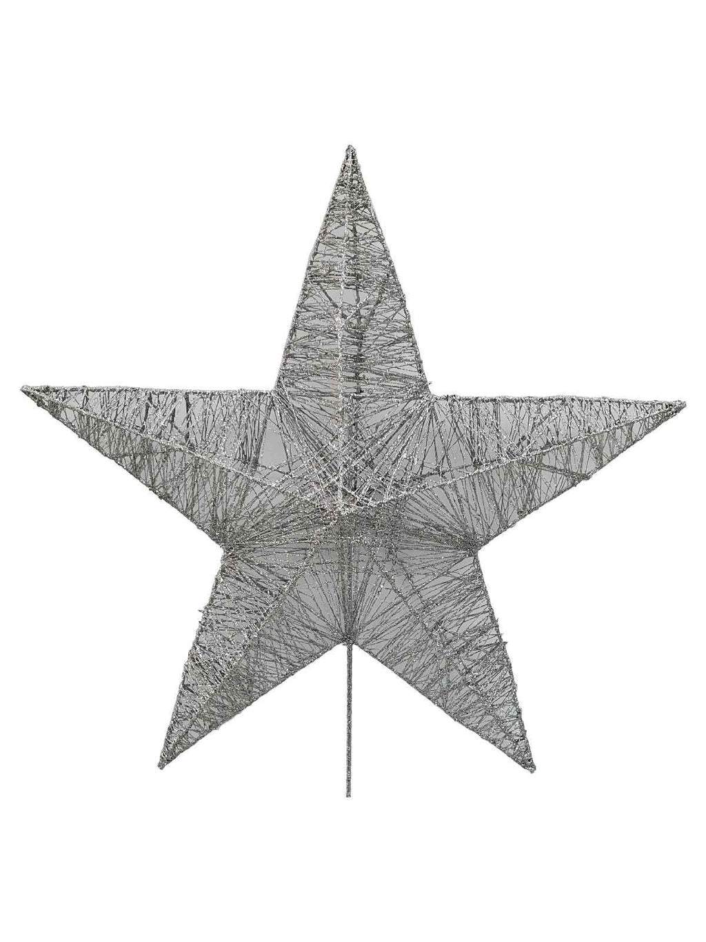 25 inch Star Christmas Tree Topper 64cm Silver with Lights