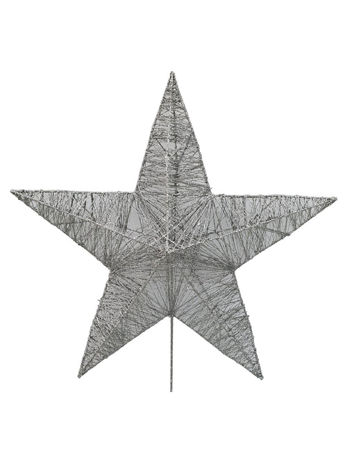 25 inch Star Christmas Tree Topper 64cm Silver - Artificial Xmas Tree