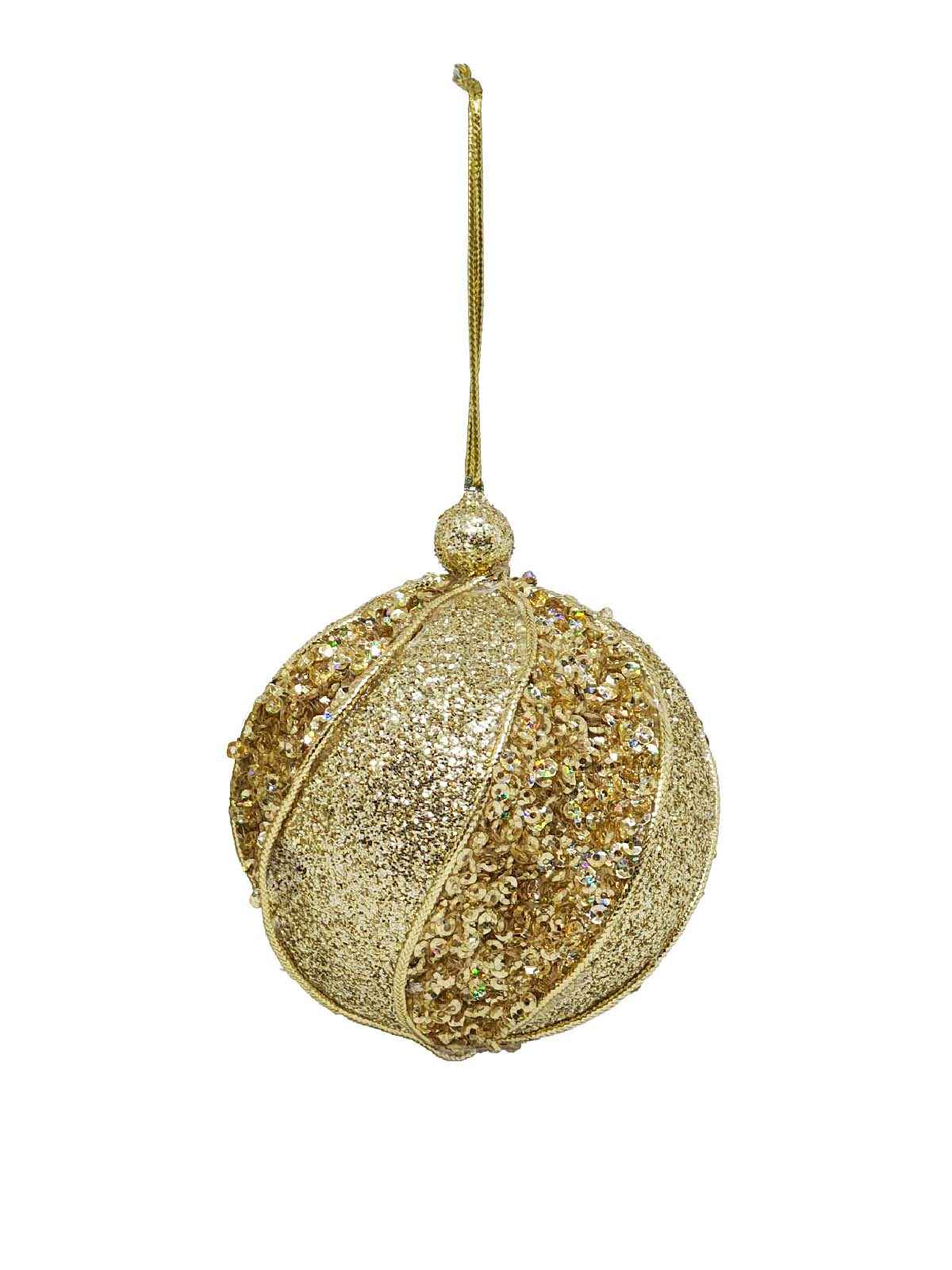 Christmas Ball Gold Textured 80mm