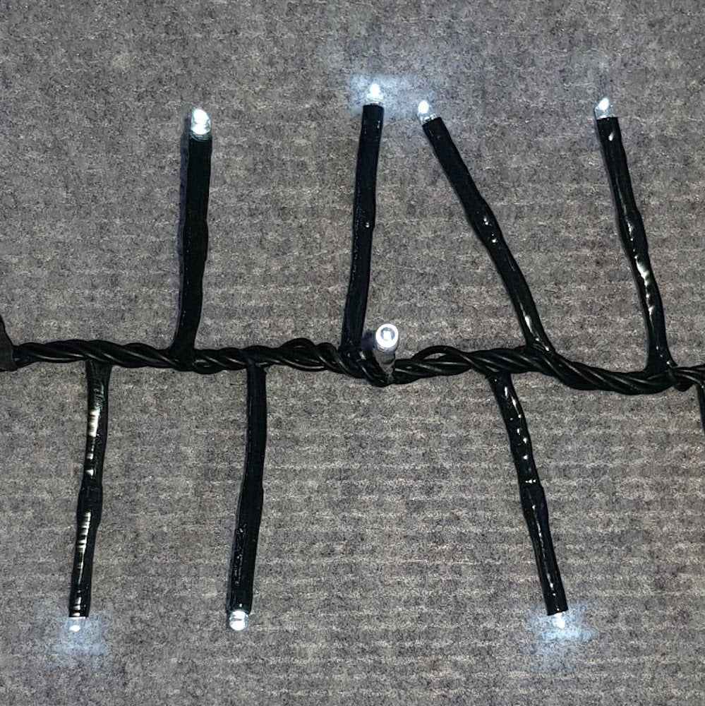 Christmas Garland Lights 200 LED Static Lights White Colour Connecting String + Transformer