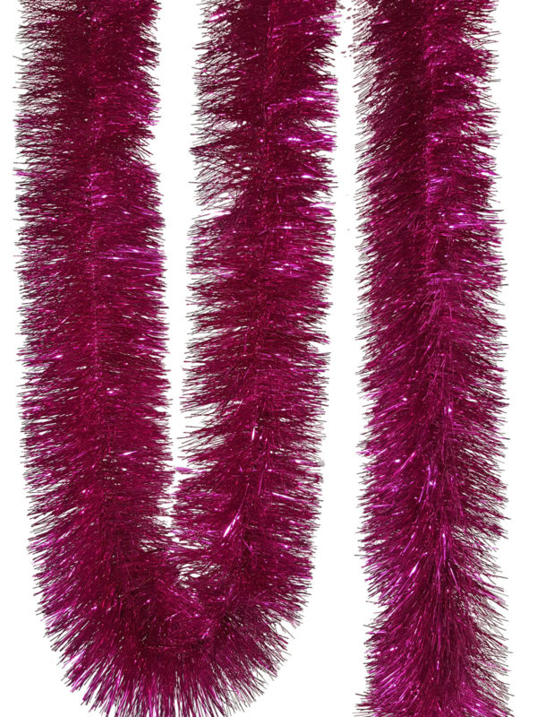 Tinsel 5.5m (18ft) 4 ply – 150mm Cerise